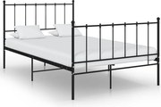 vidaXL Cadru de pat, negru, 120x200 cm, metal