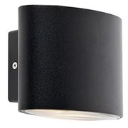 Lampă de perete exterioară modernă neagră cu LED inclus IP44 - Ovum