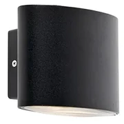 Lampă de perete exterioară modernă neagră cu LED inclus IP44 - Ovum