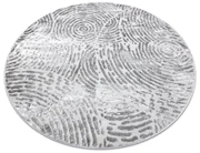 Covor MEFE modern  Cerc 8725 amprentă digitală - structural două niveluri de lână gri