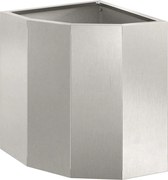vidaXL Ghiveci de colț Argintiu 30 x 30 x 35 cm Oțel inoxidabil