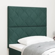 vidaXL Tăblie cap Pe perete Geometric Verde închis 90 cm Catifea
