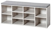 Kesper 15931 Suport pentru pantofi cu scaun, alb,103,5 x 48 x 29,5 cm