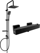 Mexen Sven set de duș exterior cu sistem de ploaie și baterie de duș termostatică Cube, negru - 77200262-70