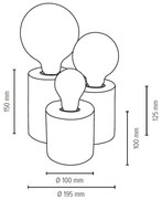 Spot-Light 2266374 - Lampă de masă VINCENT 3xE27/15W/230V, stejar
