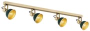 Lustra cu 4 spoturi directionabile design modern Lenora auriu, verde