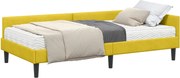 vidaXL Cadru de pat colțar cu saltea Altele 2 pcs Galben Catifea