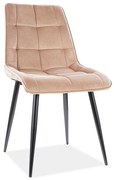 Scaun Chic Velvet Bej / Negru - l47 x A41 x H87 cm
