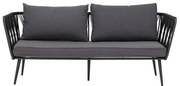 Canapea de exterior, neagra, din metal Pavone