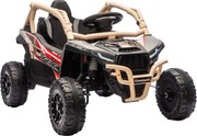 AIYAPLAY ATV Electric pentru Copii 3-8 Ani 12V cu Licență KAWASAKI, Motor Dublu, Telecomandă și Muzică, Galben | Aosom Romania