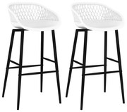 vidaXL Scaune de bar, 2 buc, alb