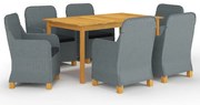 vidaXL Set mobilier de grădină, 7 piese, gri deschis