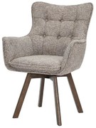 Set de 2 scaune pivotante picioare din lemn THOR gri taupe