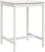 vidaXL Măsuță de grădină, alb, 82,5x82,5x110 cm, lemn masiv de pin
