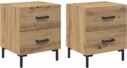 vidaXL Dulap de noapte 2 pcs Stejar Artizanal 40 x 35 x 47,5 cm