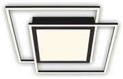 Plafonieră LED Brilo, 2xLED/16W/230V + LED/19W, 51,5x51,5 cm, negru