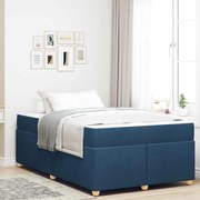 vidaXL Cadru de pat cu saltea albastru 120 x 190 cm țesătură