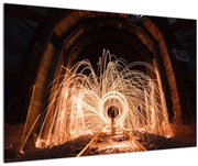 Tablou - Show de lumini deasupra șinelor (90x60 cm)