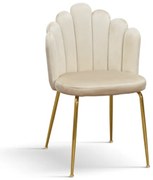 SET 4 Scaune Panna, structura metalica aurie, tapitat catifea - BEJ - CATIFEA - AURIU - STANDARD