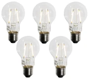 Set de 5 becuri LED E27 A60 cu senzor crepuscular 2,5W 250 lm 2200K