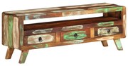vidaXL Comodă TV, 110x30x40 cm, multicolor, lemn masiv reciclat