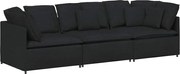 vidaXL Canapea modulară cu perne, negru, textil
