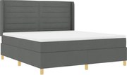 vidaXL Pat cu arcuri cu saltea cu headboard Gri 140 x 200 cm țesătură