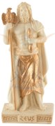 Mini statueta rasina cu finisaj alb marmura, mitologia greaca, Zeus, regele zeilor
