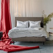 Pat tapitat SENA, bej cu lada de depozitare , pat modern pentru dormitor