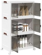 vidaXL Cutie de depozitare stivuită cu roți 3 niveluri 75 L