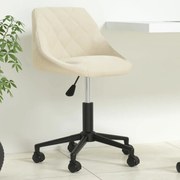 vidaXL Scaun de birou pivotant, crem, catifea