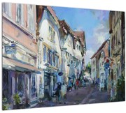 Tablou - Strada orașului vechi, pictură acrilică (70x50 cm)