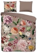 Lenjerie de pat gri-maro din bumbac satinat pentru pat dublu, extinsă 240x220 cm Fiori – Descanso