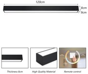 Plafonieră LED dimabilă Immax NEO 07256L LUNGO LED/38W/230V Wi-Fi Tuya negru + telecomandă
