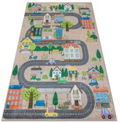 BAMBINO 34600 covor lavabil Oraș, străzi pentru copii anti-alunecare - bej / gri