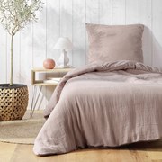 Set de lenjerie de pat din bumbac cu textură, ANGELIA, 140 x 200 cm