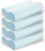 PACHET 4 PERNE CERVI-SAN SOFT, pernă din spumă cu memorie și infuzie cu gel, husă respirabilă, ameliorează durerile, două inălțimi