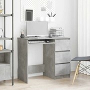 vidaXL Birou, gri beton, 90 x 45 x 76 cm, lemn prelucrat