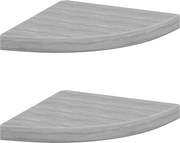vidaXL Rafturi de colț de perete 2 buc. gri beton 35x35x3,8 cm MDF