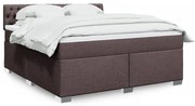 vidaXL Pat continental cu saltea maro închis 180x200cm material textil