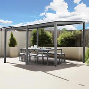 Pergolă bioclimatică cu acoperiș înclinat și lamele 3 x 4 M