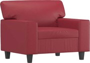 vidaXL Canapea de o persoană, roșu vin, 60 cm, piele ecologică