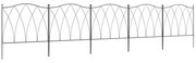 Outsunny Set Gard de Grădină cu 5 Panouri și Șnururi de Fixare, 305x62 cm, Negru | Aosom Romania
