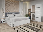 Set mobila dormitor 4 piese Zeno Alb cu oglinda C32
