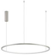 Lustra LED suspendata design modern circular TARQUIN D-80cm argintie