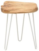 Masa de cafea decorativa din lemn Savana White