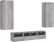 vidaXL Unități TV de perete, 5 piese, gri sonoma, lemn prelucrat