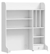 Unitate pentru birou,cu port USB si rafturi pentru carti, colectia Varia White