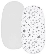 Set 2 cearceafuri din bumbac cu elastic roata pentru landou sau cosulet de rachita Kidizi Galaxy Grey