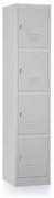 Dulap metalic - 4 cutii, 38 x 45 x 185 cm, blocare, gri - ral 7035